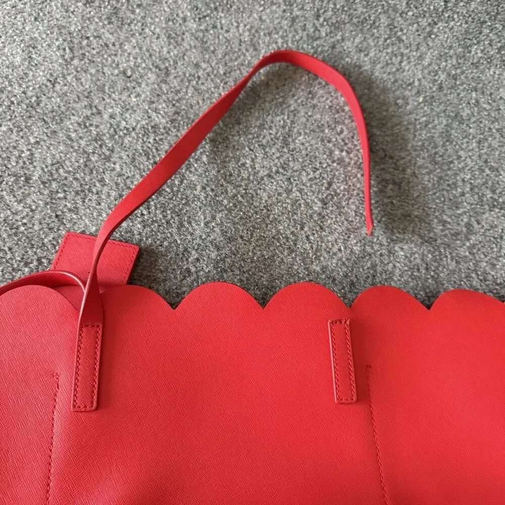 Kate Spade New York Lily Avenue Carrigan Tote Large Red Scalloped